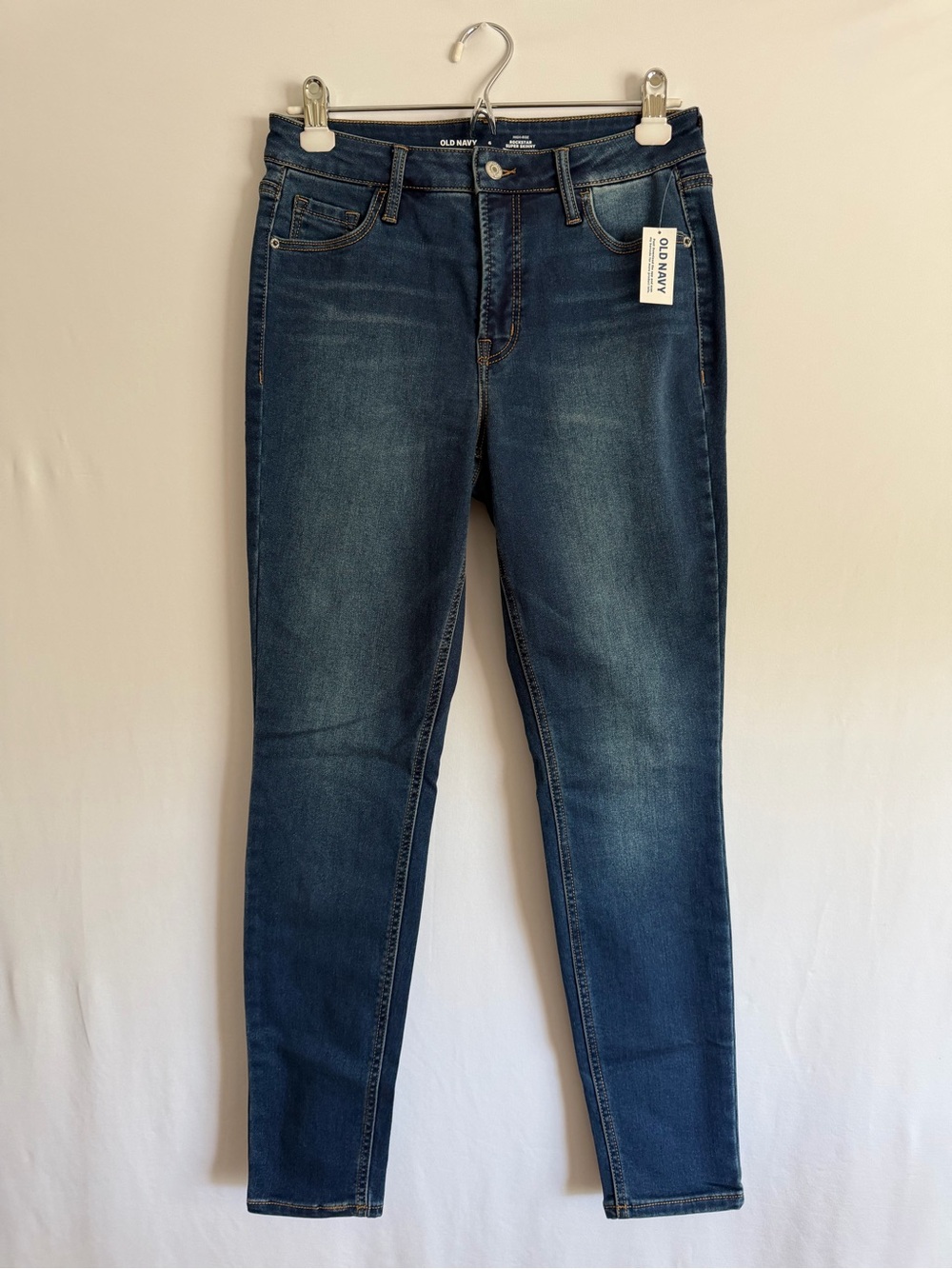 Old Navy Rockstar Super Skinny High Rise Jeans Secret Slim Pockets Dark Wash 6